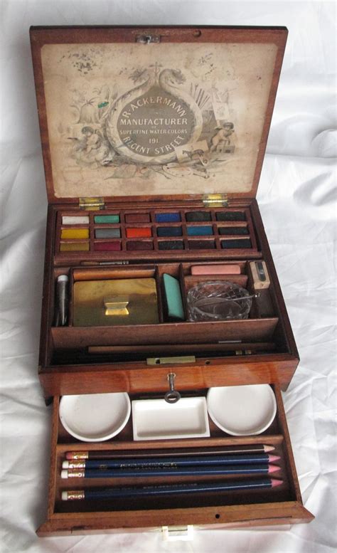 vintage metal artist paint box|boxes for storing artwork.